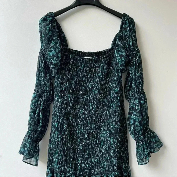 Misa Los Angeles Rashida Maxi Dress - Green Floral on Black- Size S - Picture 7 of 16